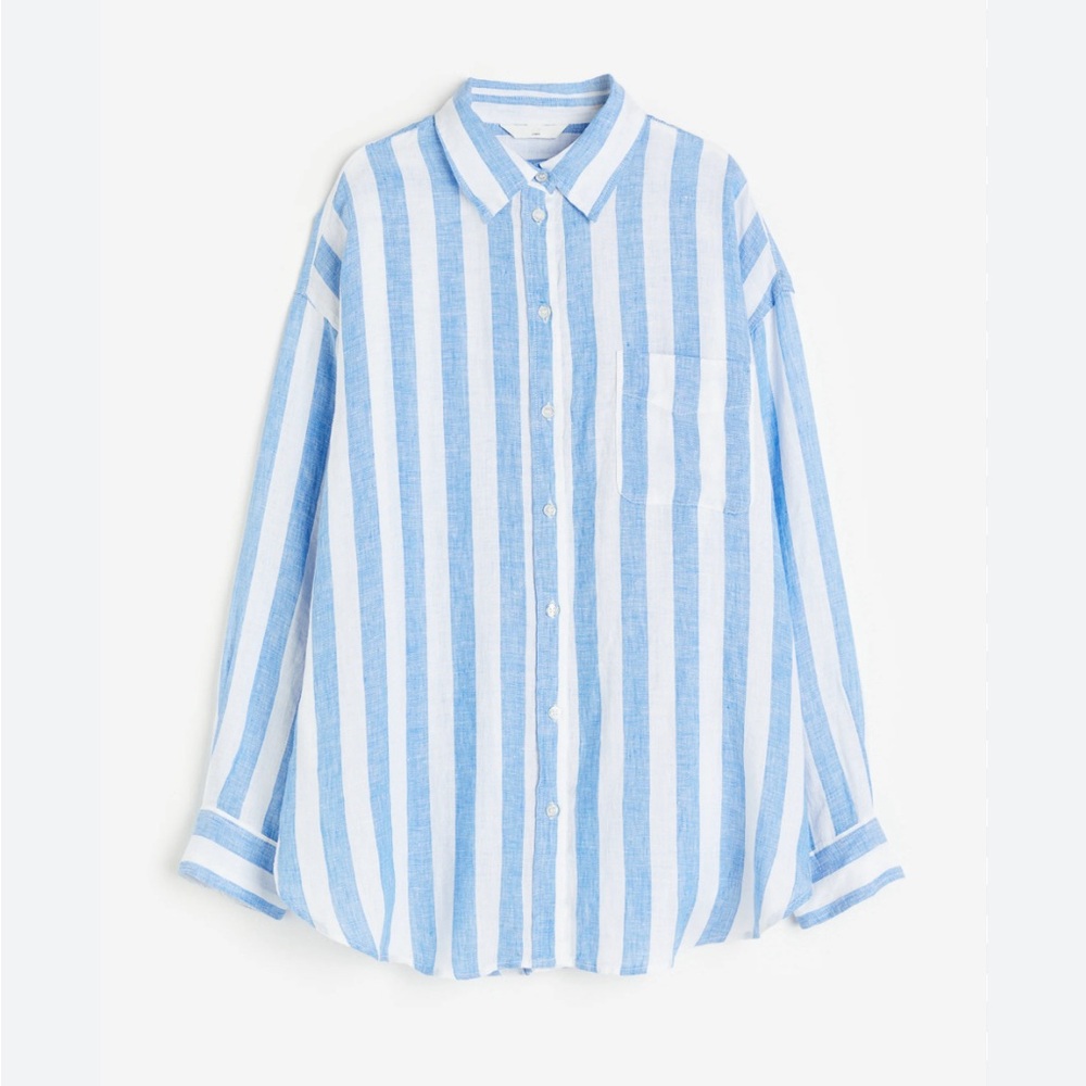 Linen Striped Button Down